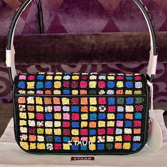 🌺🎉2XHP🎉🌺 NWT Staud Tommy Shoulder Bag Dance Floor - Picture 5 of 16